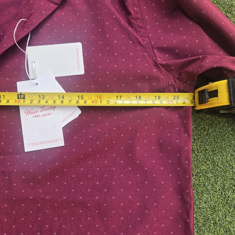 Lucky Brand Shirt Men's Medium Burgundy 4 Ways Stretch Long Sleeve Botton Up - Picture 10 of 13